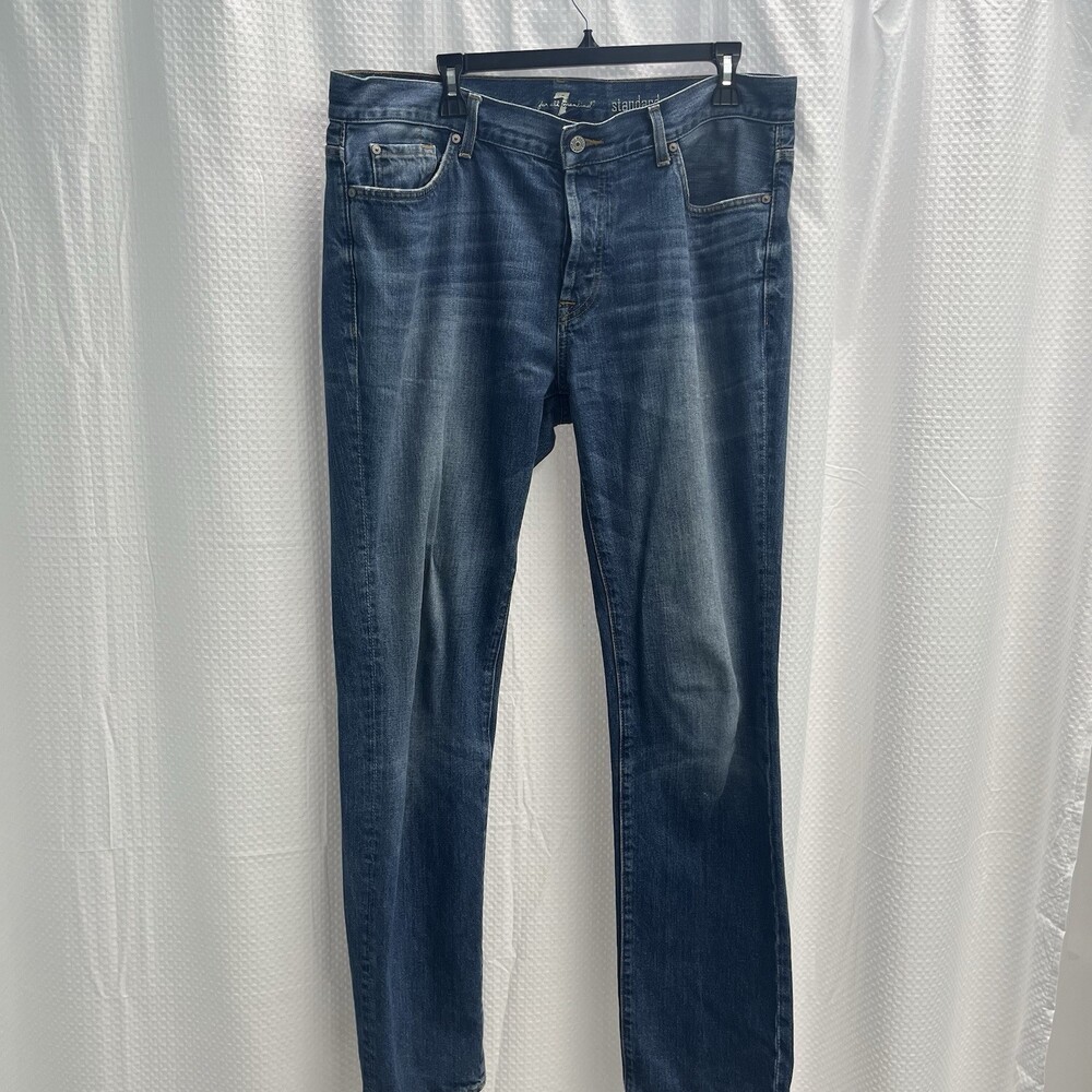 7 For All Mankind Men’s Standard Button Fly Straight Leg Blue Jeans 36x34 Casual